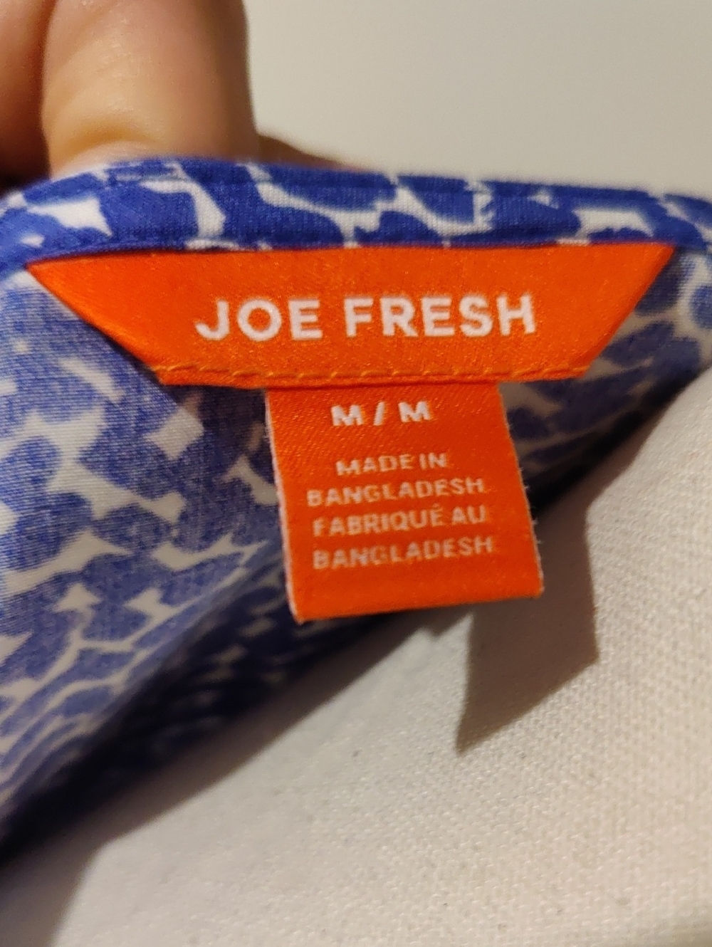 Joe Fresh Wrap Short Sleeve Blue Printed Surplice Waist Peplum Top Blouse Y2K - Picture 6 of 11